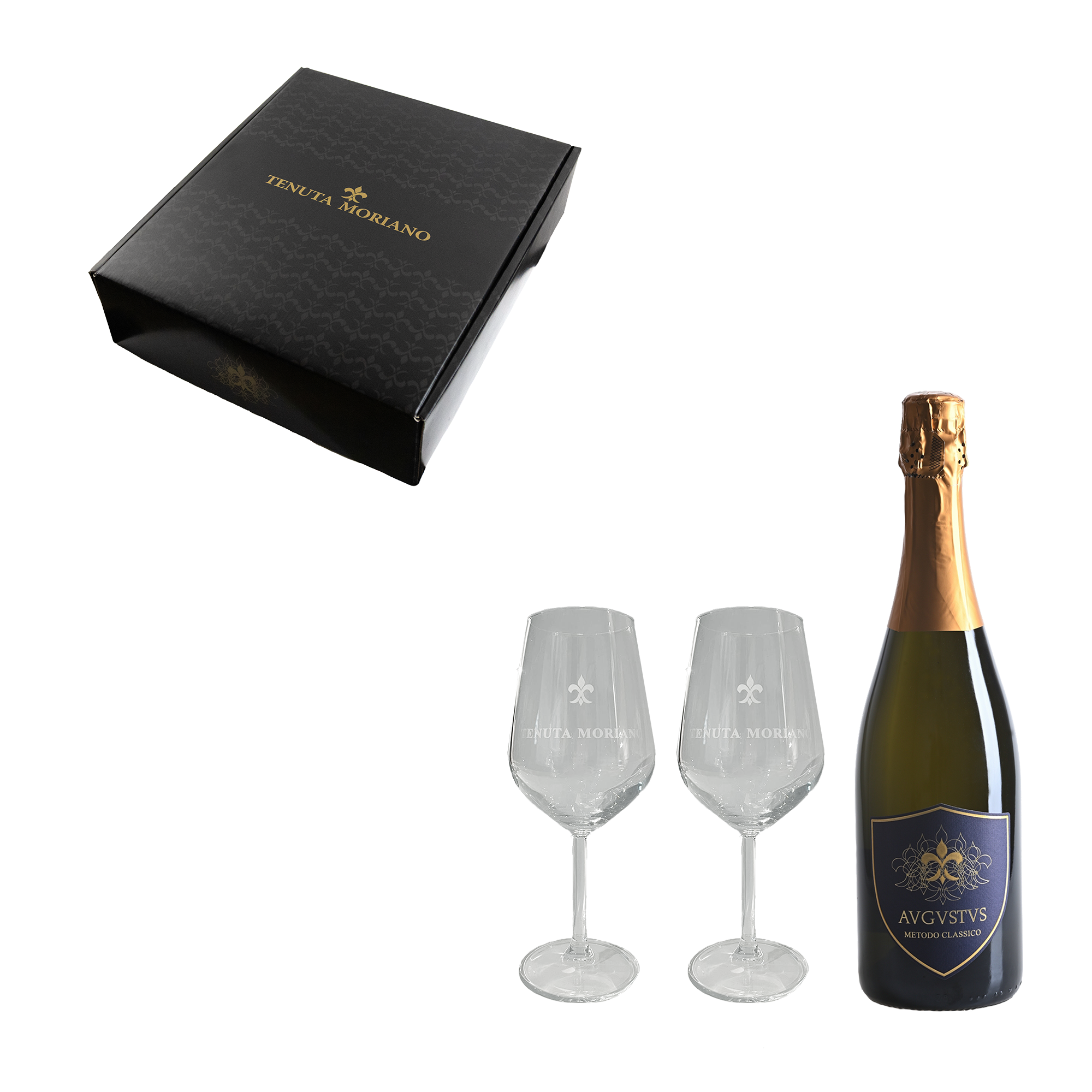 Cofanetto regalo 2 calici + 1 bottiglia