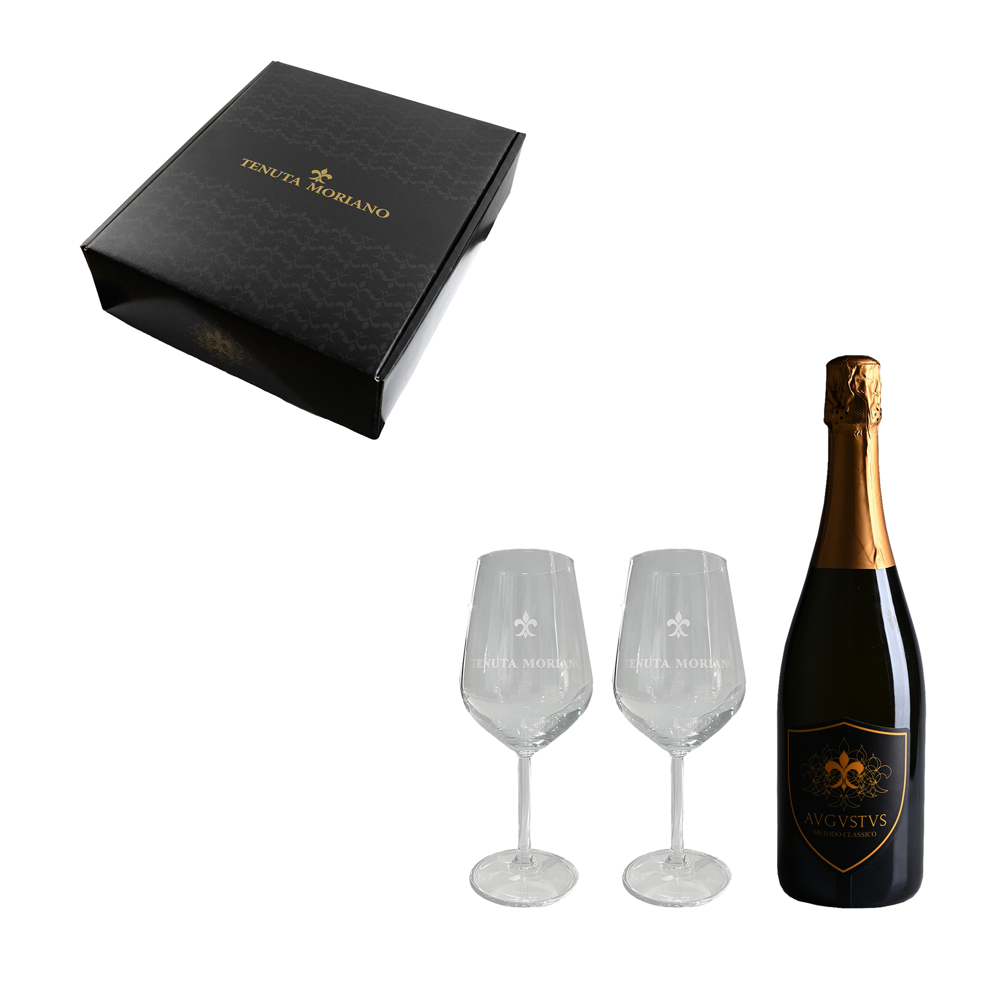 Cofanetto regalo 2 calici + 1 bottiglia