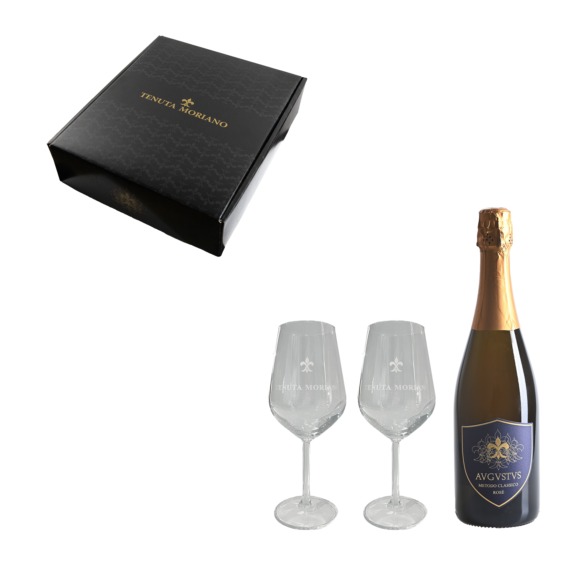 Cofanetto regalo 2 calici + 1 bottiglia