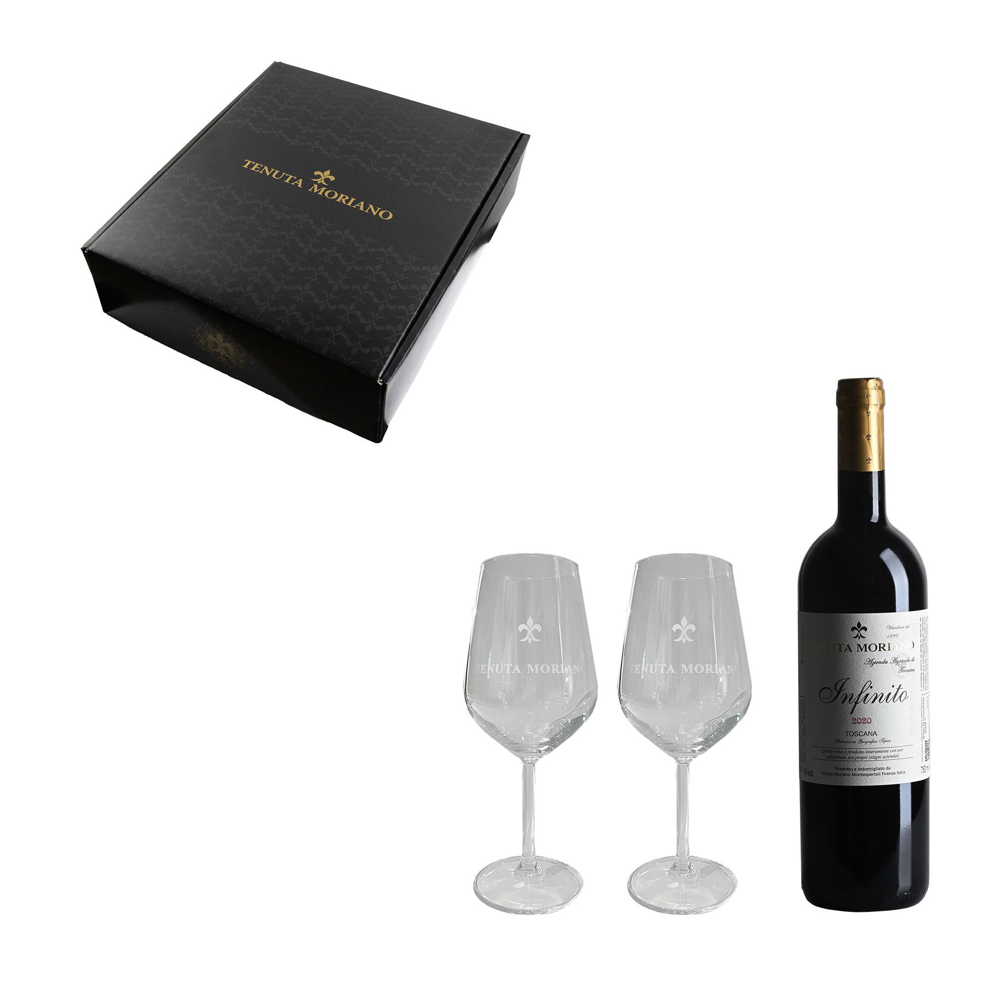 Cofanetto regalo 2 calici + 1 bottiglia