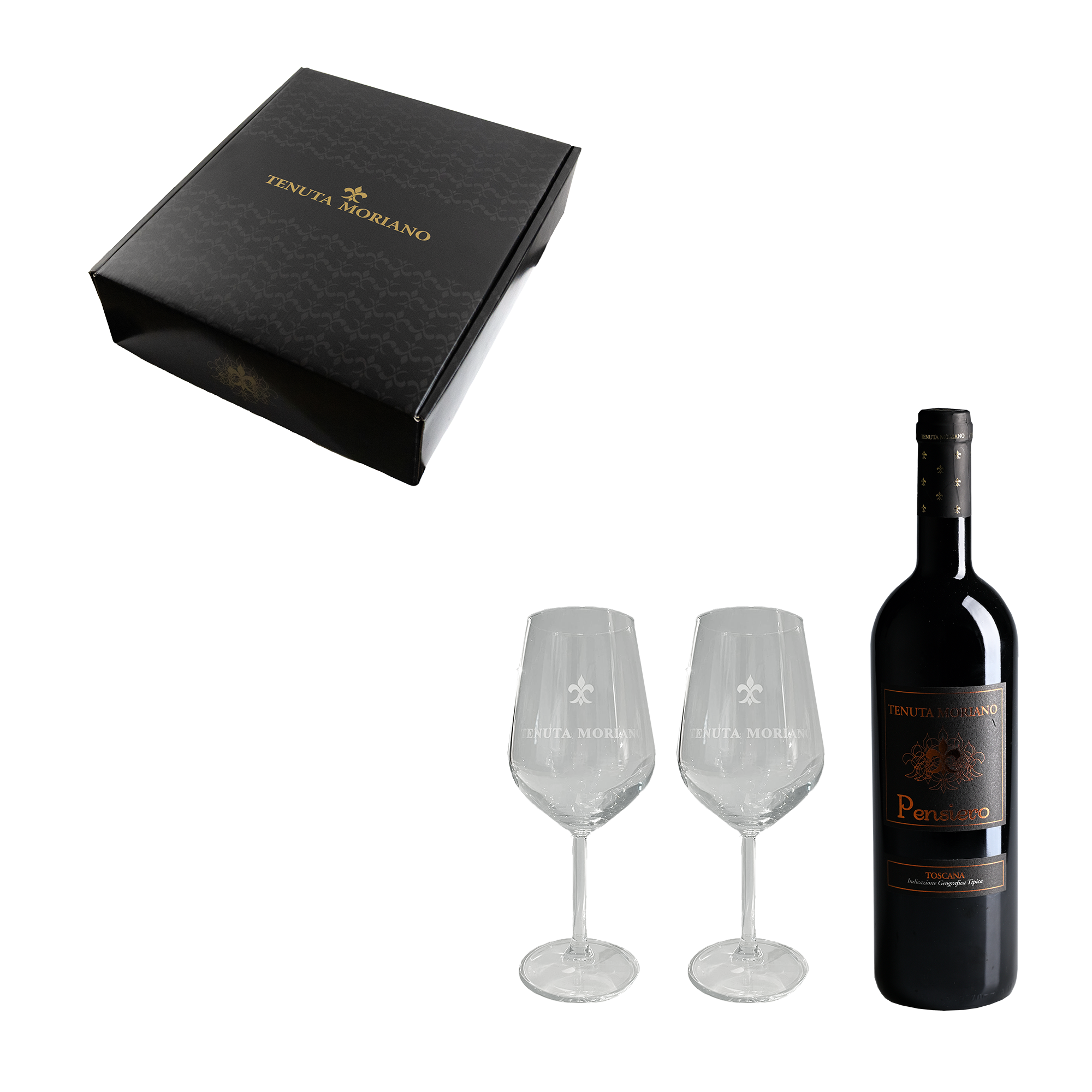 Cofanetto regalo 2 calici + 1 bottiglia