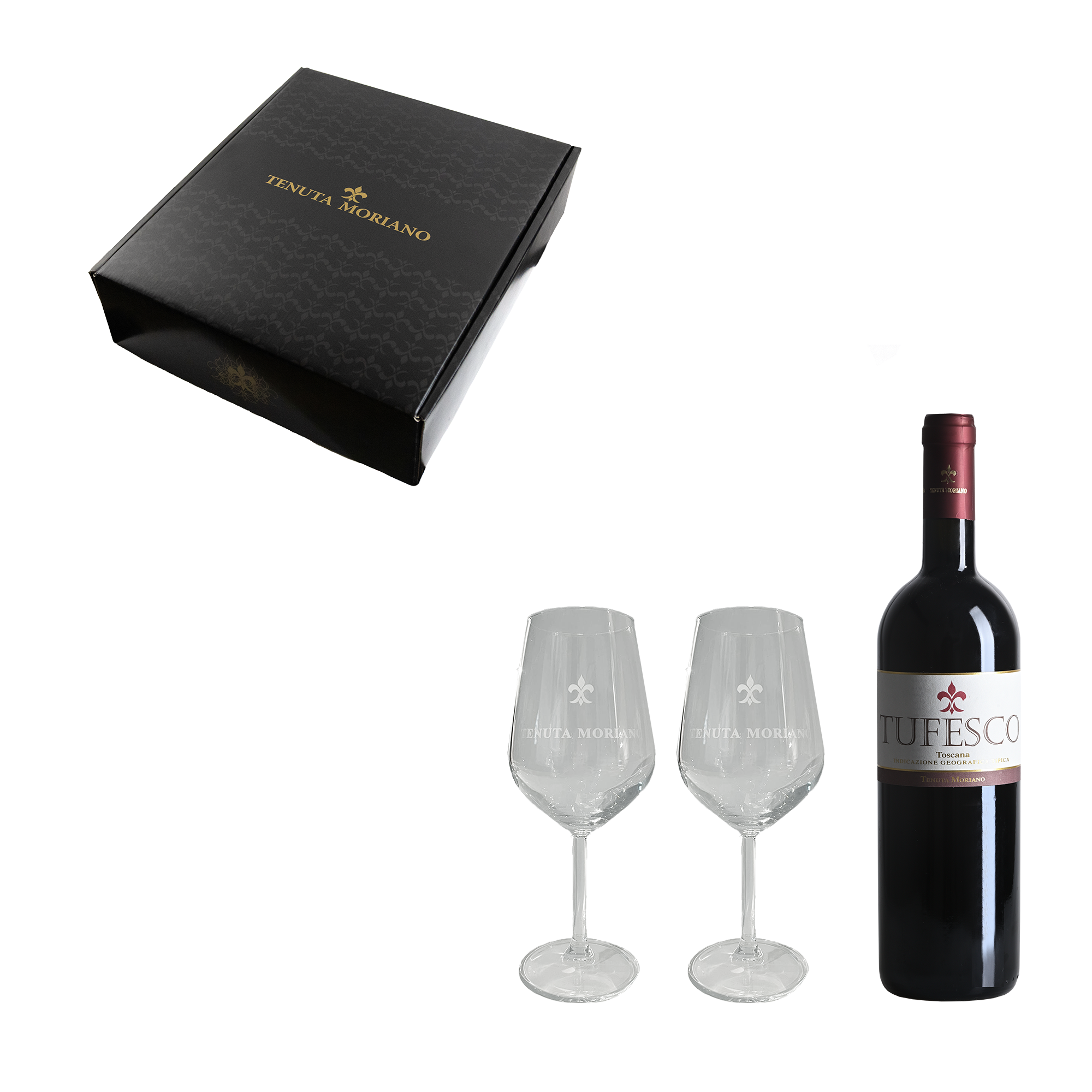 Cofanetto regalo 2 calici + 1 bottiglia